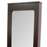 Cherry Finish Standing Mirror with Jewelry Storage