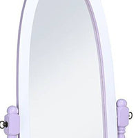 Pretty Pastel Purple and White Cheval Standing Oval Mirror