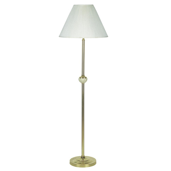 Gold and White Floor Lamp with Ceramic Accent