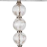 63" Nickel Traditional Shaped Floor Lamp With White Empire Shade