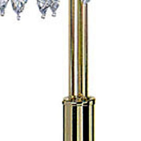 63" Gold Three Lights Candelabra Floor Lamp With Clear Faux Crystal Shades