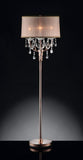 Silver and Pink Faux Crystal Chandelier Floor Lamp