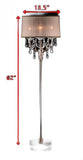 Silver and Pink Faux Crystal Chandelier Floor Lamp