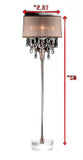 Silver and Pink Faux Crystal Chandelier Floor Lamp