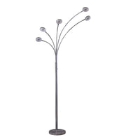 80" Silver 5 Light Contempo Arc LED Floor Lamp