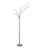 80" Silver 5 Light Contempo Arc LED Floor Lamp