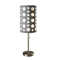 33" Gray and White Mod Dot Novelty Table Lamp