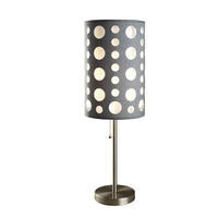 33" Gray and White Mod Dot Novelty Table Lamp