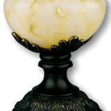 Black Metal and Alabaster Table Lamp