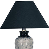 Navy Blue Marbled Ceramic Table Lamp