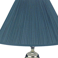 Silver and Navy Blue Table Lamp with Navy Blue Shade