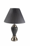 Silver and Dark Gray Table Lamp with Dark Gray Shade