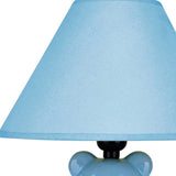 13? Blue Teddy Bear Ceramic Linen Shade Table Lamp
