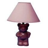 13? Pink Teddy Bear Ceramic Linen Shade Table Lamp