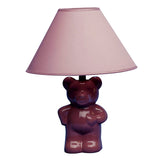 13? Pink Teddy Bear Ceramic Linen Shade Table Lamp