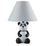 14? Panda Ceramic Table Lamp With White Shade
