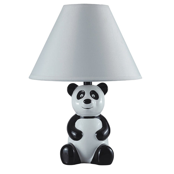 14? Panda Ceramic Table Lamp With White Shade