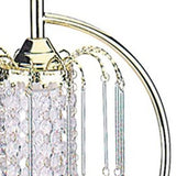 27" Gold Metal Chandelier Faux Crystal Table Lamp
