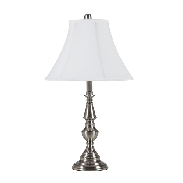 26? Traditional Brushed Nickel Metal Table Lamp