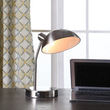 14? Modern Adjustable Silver Metal Desk Lamp with USB