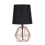 11? Geometric Black And Pink Metal Table Lamp
