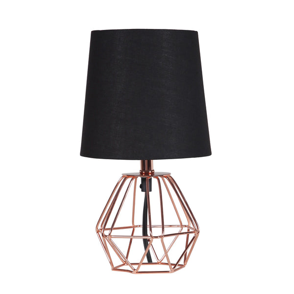 11? Geometric Black And Pink Metal Table Lamp