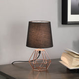 11? Geometric Black And Pink Metal Table Lamp