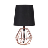 11? Geometric Black And Pink Metal Table Lamp