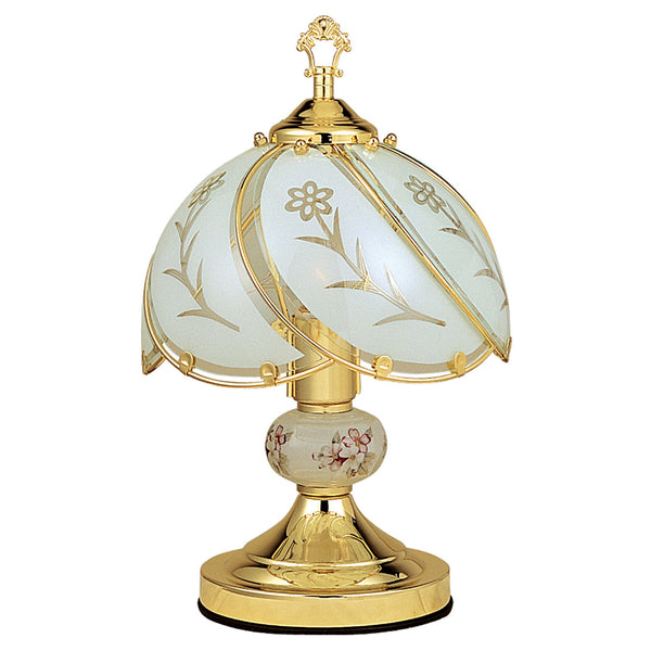 14? Stylish White And Gold Floral Glass Table Lamp
