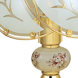 14? Stylish White And Gold Floral Glass Table Lamp