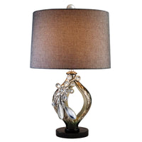 Brown and Gold Faux Crystal Glam Accent Table Lamp