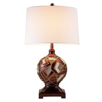 Brown Metallic Mosaic Design Table Lamp