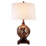 Brown Metallic Mosaic Design Table Lamp