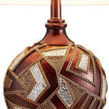 Brown Metallic Mosaic Design Table Lamp