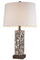 Silver Table Lamp with Abstract Mirror Design