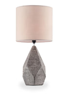 Gray and Black Faceted Table Lamp