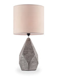 Gray and Black Faceted Table Lamp