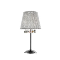 Dreamy Silver Table Lamp with Crystal Accents