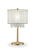 Primo Gold Finish Table Lamp with Crystal Accents and White Shade