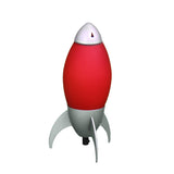 Red and Silver Rocket Shaped Table Lamp