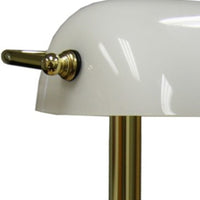 Gold and White Hooded Table Lamp