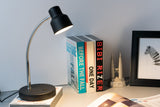 Black and Silver Metal Gooseneck Desk Lamp