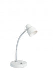 White and Silver Metal Gooseneck Desk Lamp