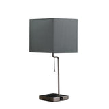 22? Industrial Square Metal Table Lamp with USB Port