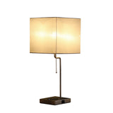 22? Industrial Square Metal Table Lamp with USB Port