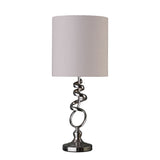 22? Abstract Silver Spiral Metal Table Lamp