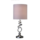 22? Abstract Silver Spiral Metal Table Lamp