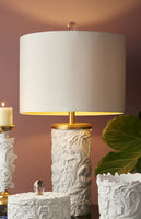 White and Gold Carved Table Lamp