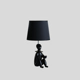 21? Black Sculptural Clown Phone Holder Desk Lamp