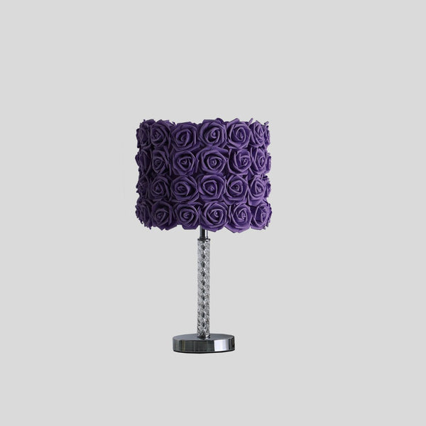 18? Lavender Roses Acrylic And Metal Table Lamp